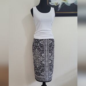 Max Studio Pull-on Patterned Pencil Skirt